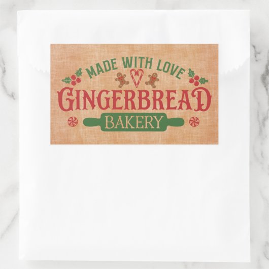 Aus Liebe Gingerbread Bäckerei Rechteckiger Aufkleber (Tasche)