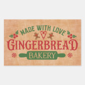 Aus Liebe Gingerbread Bäckerei Rechteckiger Aufkleber (Vorderseite)