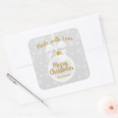 Aus Liebe hausgemachte Weihnachtsschmuck Nahrung Quadratischer Aufkleber (Umschlag)