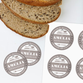 Aus Liebe hergestellt, Lebensmittelaufkleber grau Runder Aufkleber