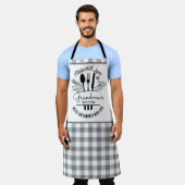 Aus Liebe Individuelle Name grau Buffalo Kariert Schürze (Getragen)