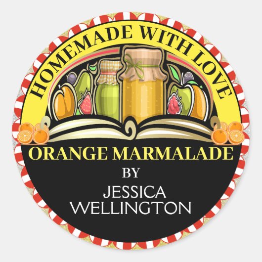 Aus Liebe-Lebensmittelaufkleber Runder Aufkleber (Vorderseite)