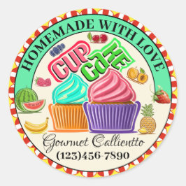 Aus Liebe-Lebensmittelaufkleber Runder Aufkleber