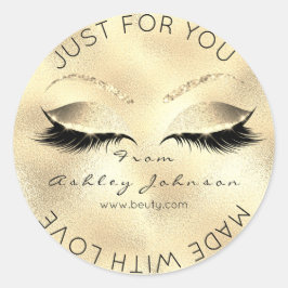 Aus Liebe-Metallic Lashes Gold Sepia Makeup Runder Aufkleber