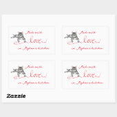 Aus Liebe mit Ribbon Rechteckiger Aufkleber (Blatt)