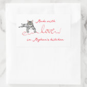 Aus Liebe mit Ribbon Rechteckiger Aufkleber (Tasche)