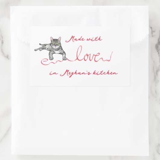 Aus Liebe mit Ribbon Rechteckiger Aufkleber (Tasche)