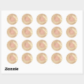 Aus Liebe Monogram Rose Gold Metallic Runder Aufkleber (Blatt)