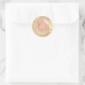 Aus Liebe Monogram Rose Gold Metallic Runder Aufkleber (Tasche)