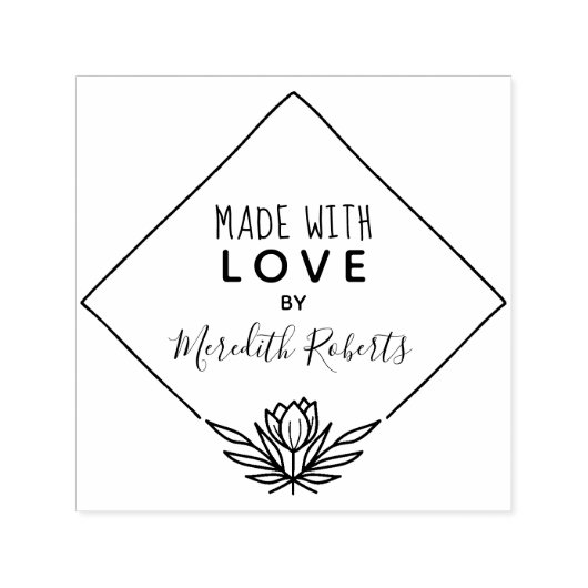 Aus Liebe Personalisiert Lotus Blume Permastempel (Design)