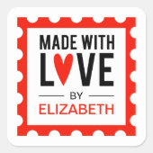 Aus Liebe Quadratischer Aufkleber (Vorderseite)