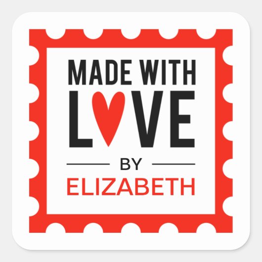Aus Liebe Quadratischer Aufkleber (Vorderseite)