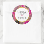 Aus Liebe rosa, schwarz, goldfarben Abstrakt Runder Aufkleber (Tasche)