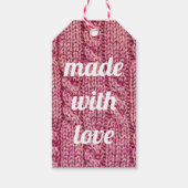 Aus Liebe Rosa Strick Geschenkanhänger (Vorderseite)