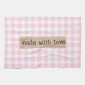 Aus Liebe-Rosa und Weiß-Karos Geschirrtuch (Horizontal)