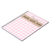 Aus Liebe-Rosa und Weiß-Karos Notizblock (Linke Seite)
