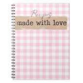 Aus Liebe-Rosa und Weiß-Karos Notizblock (Vorderseite)
