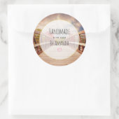 Aus Liebe Rustikale Holzbrücke im Land Runder Aufkleber (Tasche)