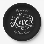 Aus Liebe schwarz gezeichnet Pappteller (Vorderseite)