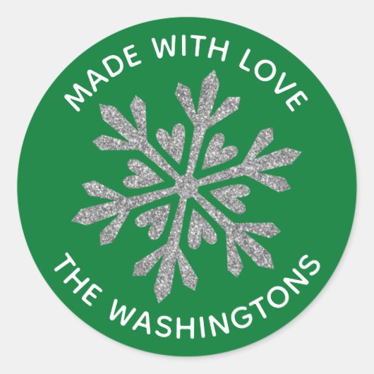 Aus Liebe Snowflake Classic Round Sticker (Vorderseite)