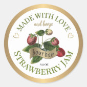 Aus Liebe und Bourbon Strawberry Jam Label Runder Aufkleber (Vorderseite)