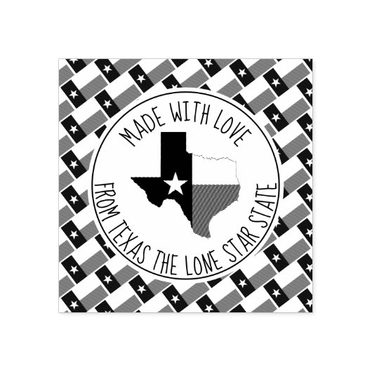 Aus Liebe von TEXAS Texan Flag Map Gummistempel (Prägung)