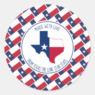 Aus Liebe von TEXAS Texan Flag Map Runder Aufkleber