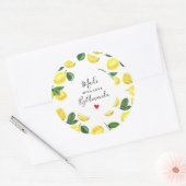 Aus Liebe Yellow Lemons Wasserfarbmuster Runder Aufkleber (Umschlag)