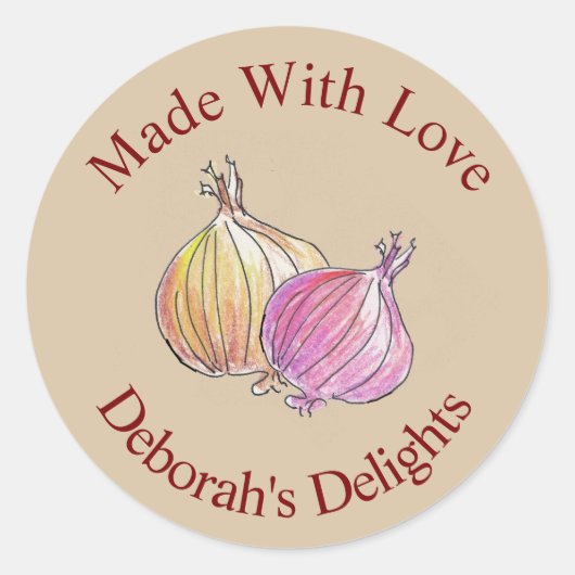 Aus Liebe Zwiebeln Koch Küchenherstellung Runder Aufkleber (Vorderseite)