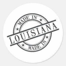 Aus Louisiana Briefmarke Logo Symbol Schwarz Runder Aufkleber