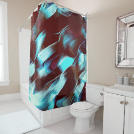 aus mattem Metall, braun bis zyangraditiv Duschvorhang