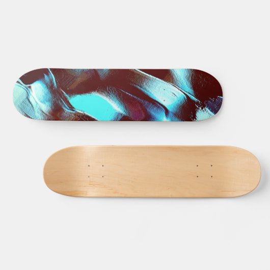 aus mattem Metall, braun bis zyangraditiv Skateboard (Horizontal)