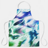 Aus mattem Metall geschnitzte, grüne bis blaue lil Schürze (Vorderseite)