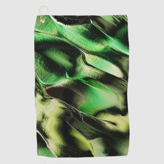 Aus mattschwarzem Metall, grün und cremefarben Golfhandtuch (Vorderseite)