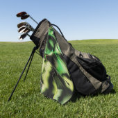 Aus mattschwarzem Metall, grün und cremefarben Golfhandtuch (Gras)