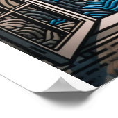 Aus meinem Fenster: Sonnenuntergang und Klippe 2 Poster (Ecke)