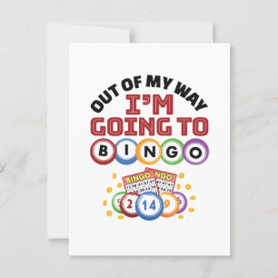 Aus meinem Weg gehe ich nach Bingo Postkarte