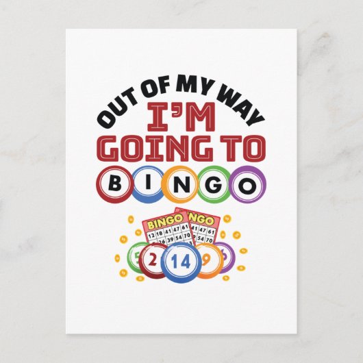 Aus meinem Weg gehe ich nach Bingo Postkarte (Vorderseite)