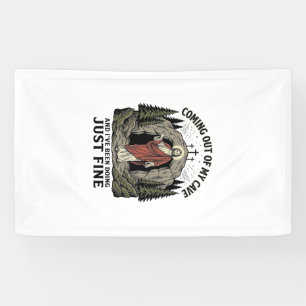 Aus meiner Höhle kommen Vintage Religiös Lustiges  Banner