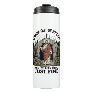 Aus meiner Höhle kommen Vintage Religiös Lustiges  Thermosbecher