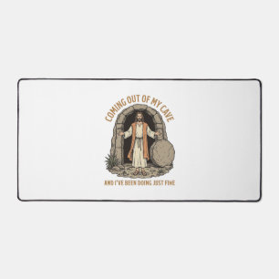 Aus meiner Höhle kommend Lustiger Christ Vintage-S Schreibtischunterlage