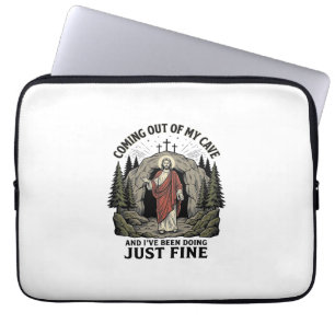 Aus meiner Höhle kommend Vintage Religiös Lustiges Laptopschutzhülle
