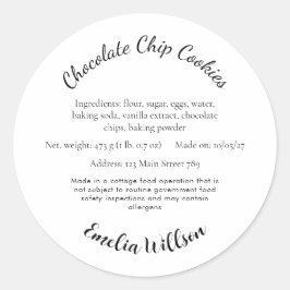 Aus meiner kleinen Küchen Cottage Law Cookie Etike Runder Aufkleber