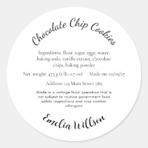 Aus meiner kleinen Küchen Cottage Law Cookie Etike Runder Aufkleber