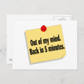 Aus meiner Sicht in 5 Minuten zurück Postkarte (Vorne/Hinten)