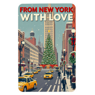 Aus New York mit Liebe Vintage Retro Weihnachten Magnet