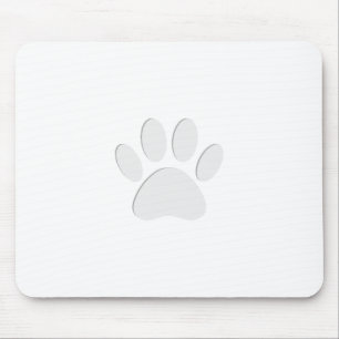 Aus Papier geschnittener Hundepfotenabdruck Mousepad