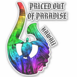 AUS PARADISE HERAUS HI Honu Tribal Hook Rainbow PR Aufkleber
