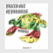 AUS PARADISE HERAUS HI TRBL Honu Kanaka Maoli PREC Aufkleber (Blatt)