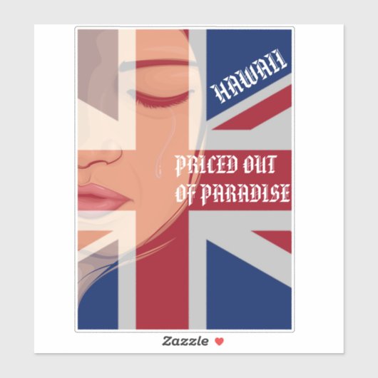 AUS PARADISE HERGESTELLT - WASCHINENFahne Aufkleber (Blatt)